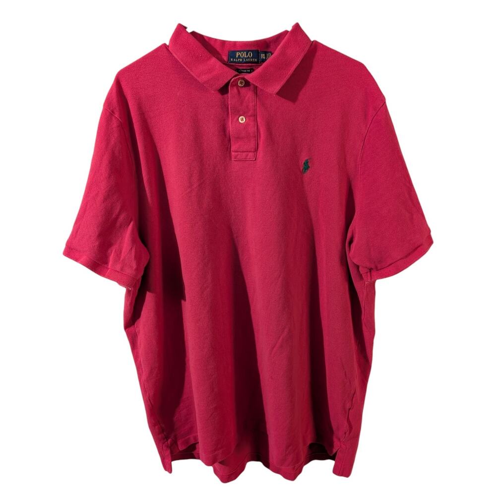 Polo Ralph Lauren Men’s Polo Shirt XXL Classic Fit Hot Pink Green Pony Logo